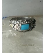 Black Hills Gold ring wedding turquoise leaves band size 9 sterling silv... - $2,764.97 MXN
