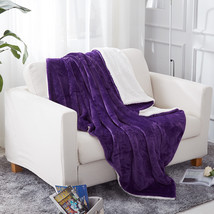 Purple Twin Fleece Blanket Lightweight Soft Cozy Luxury Microfiber - £31.59 GBP