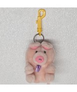 Dakin 1987 Pink Pig Plush Change Coin Purse Keychain Clip Purple Bow Tie... - €16,86 EUR