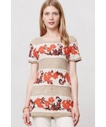 NWT ANTHROPOLOGIE BANDED BOUQUETS TUNIC TOP SWEATER by KNITTED &amp; KNOTTED M - £31.92 GBP