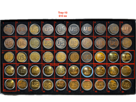 U.S. ARMY, ENLISTED, COLLAR DISKS, ASSORTED TIME PERIODS, TRAY 10 - $10.00