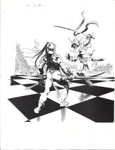 vintage Frank Frazetta 11&quot; x 9&quot; Book Plate Print- U-Dor Attacks Chessmen of Mars - £5.59 GBP