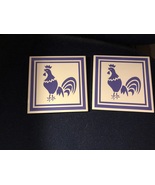 2 Rooster Chicken Poultry Barnyard Farm Ceramic Tiles 6&quot; Square - £11.77 GBP