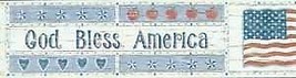 American Flag God Bless America Faux Wood Wallpaper Border Americana Village - £10.02 GBP