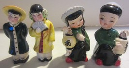 Vintage Asian Man And Woman Salt &amp; Pepper Shakers 2 sets  - £35.85 GBP