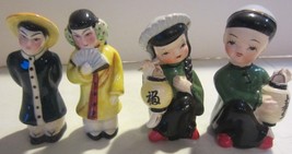 Vintage Asian Man And Woman Salt &amp; Pepper Shakers 2 sets  - £35.71 GBP