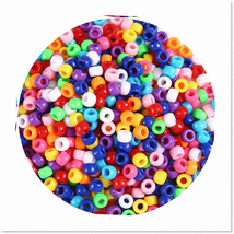 Medium Pack of 1000+ Multi-Colored Pony Beads for Hair Braids and Bracelets - Pl - £11.46 GBP