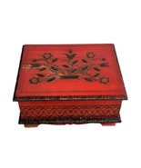 wooden handcarved etched jewelry box - $34.64