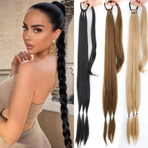 synthetic Braided ponytail Hairpieces with elastic rubber band Heat-resistant hi - £31.49 GBP