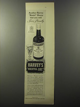 1953 Harvey's Bristol Dry Sherry Ad - You Will Serve Proudly - $18.49