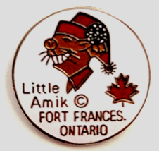 Little Amik Fort Frances Ontario Pin Beaver Mascot Maple Leaf Canada Sou... - $9.99