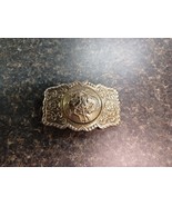 Vintage Bell Trading Post Nickel Silver Cowboy Bronco Busting Belt Buckle - €55,69 EUR