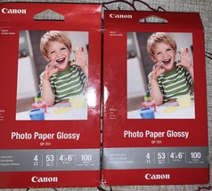 Lot of 2- 100 Pack Canon Photo Paper Glossy 200 Total Sheets 4”x6” See Descript. - $9.50