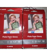 Lot of 2- 100 Pack Canon Photo Paper Glossy 200 Total Sheets 4”x6” See Descript.