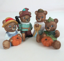 Vintage Set of 4 Homco Home Interiors Fall Costume Bear Family #1426 Com... - $318.93 MXN