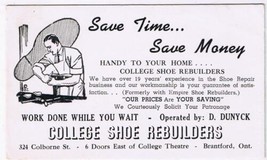 Brantford Ontario Advertising Card Ink Blotter College Shoe Rebuilders - $7.91