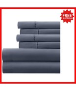 Elegant Stone 6-Piece California King Sheets – Ultra-Soft &amp; Deep Pocket ... - $72.99 CAD