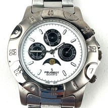 Peugeot Men&#39;s Chronograph Watch w/ Sec.Hands SSteel 6.7&quot; Band  1.54&quot; 39.2mm - £24.85 GBP