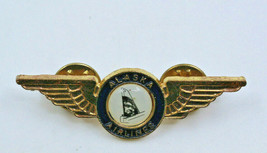 Alaska Airlines Logo Pilot Wings Flight Wing Metal Collectible Pin Vintage - £11.43 GBP