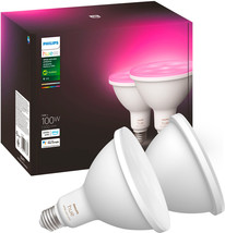 Philips - Hue PAR38 100W Smart LED Bulb (2-Pack) - White and Color Ambiance - $230.99