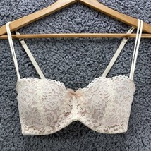 BTemptd Cream Lace Push Up Bra Padded Underwire Balconette Be Tempted 32DD - £13.45 GBP