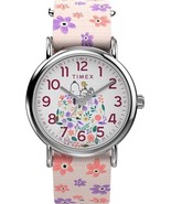 Timex Watch Women&#39;s Peanuts Floral 38mm Watch - Pink Strap White Dial - £50.86 GBP
