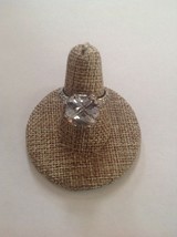 Large Silver Color Costume Jewelry Faux Diamond Cocktail Ring Size 6- 7 - £23.73 GBP