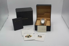 BVLGARI RTC49S Rettangolo Chronograph Quartz Silver Dial Watch Box/Papers - £1,617.43 GBP
