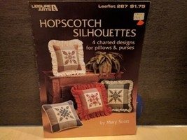 Vtg 1983 Cross Stitch Leaflet - Leisure Arts - Hopscotch Silhouettes - 4734m - $7.63