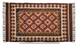 Kamal DURRY UDHYOG Wool Jute Rug Kilim Multi-Colored Handwoven Premium Rugs Most - £57.56 GBP+