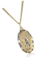 Collection Oval Saint Christopher Medal Necklace with Plated - $264.37