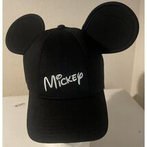 Disney Mickey Mouse Baseball Cap Ears Black Snapback White Embroidered S... - $15.00