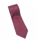 Ted Baker London Men&#39;s Red Blue Iridescent Shaped Geometric Imported Silk - $42.70