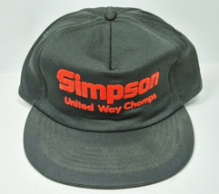 Vintage Simpson United Way Champs Black Hat Snapback Cap America - $6.99