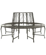  Tree Bench Silver grey Steel 63 in diameter Outdoor Bench Round - $580.49