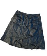 NWT Banana Republic Black Faux Leather A Line Lined Skirt Size 18P - €65,42 EUR