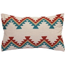 Tulum Coast Embroidered Throw Pillow 12x20, Complete with Pillow Insert - $52.45