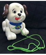 FISHER PRICE DOG Pull Along Walking Toy Puppy 2005 White &amp; Brown 8” Long - £9.58 GBP