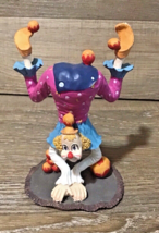 Upside Down Epoxy Resin Clown Figurine Hand Stand Circus Acrobat Multi-C... - £9.98 GBP