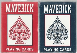 2 Deck Maverick Playing Cards Texas Hold&#39;em Poker New Sealed Red &amp; Blue - £7.79 GBP
