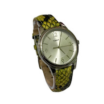 New TIMEX T2P130TN Green Python Patterned Leather Band Women Watch - $49.45