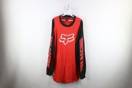 Vintage Fox Racing Mens XL Faded Spell Out Color Block Long Sleeve T-Shirt Red - £47.03 GBP