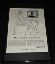 1956 Emerson TV Television Framed 11x17 ORIGINAL Advertising Display - $59.39
