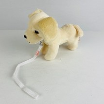 Our Generation Light Beige Ears Up Bendable Legs Leash Puppy Dog Stuffed Animal - £11.98 GBP