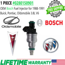 OEM Bosch Single Fuel Injector for 1988-1990 Oldsmobile 98 3.8L V6 MP#0280150901 - £47.41 GBP