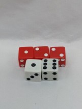 Lot Of (5) Red And White 12mm Dice With Black And White Pips - $6.92