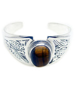 bewitching Tiger Eye 925 Sterling Silver Brown Bracelet genuine gemstone... - $159.38