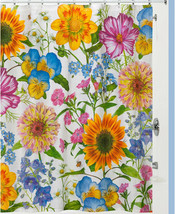 New Creative Bath Perennial 100% Cotton Shower Curtain Sunflower Design - £59.94 GBP