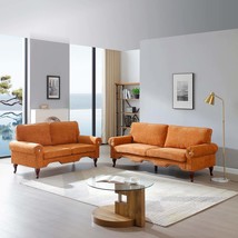 Orange 5-Seat Sectional Sofa: Convertible Couch Set - $741.99