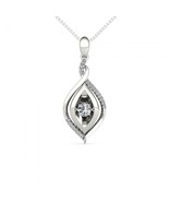 Solid 10K White Gold 0.25Ct Dancing Diamond  Pendant Necklace - $439.99